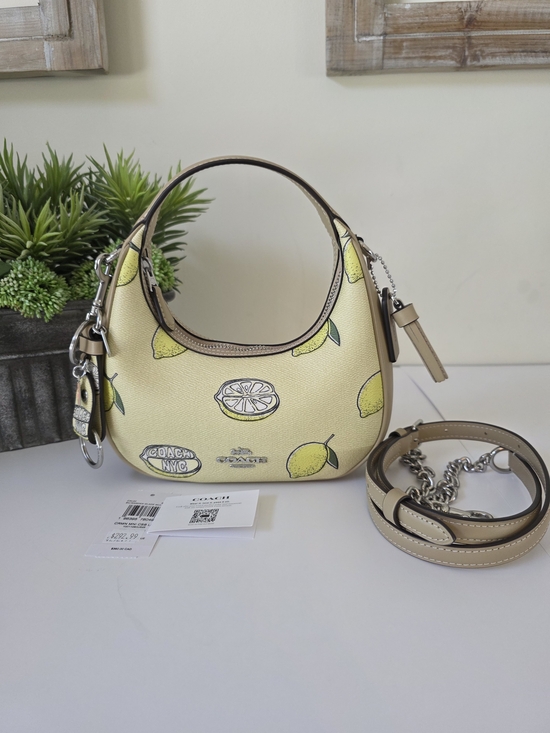 Coach Handbags - Coach Mini Carmen Lemon Print Coated Canvas  Crossbody +  Matching Trigger Charm